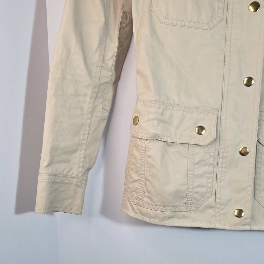 J. Crew Women's Utility Jacket in Cream with Gold Accents - Picture 8 of 11